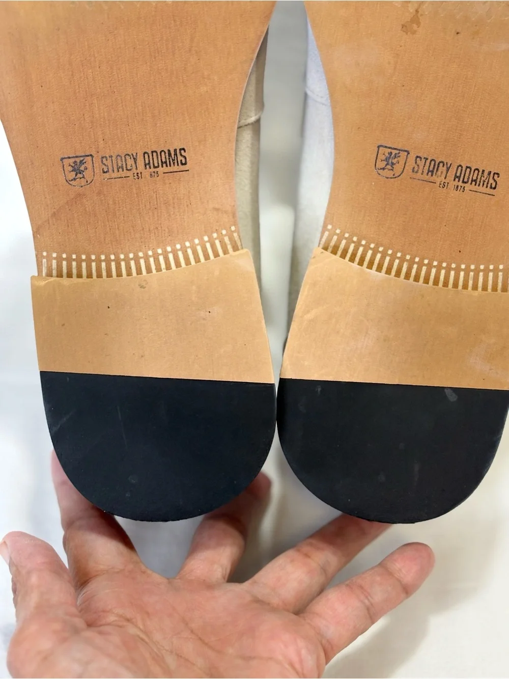 Stacy Adams Light Cream Suede Penny Loafers SZ 9.5 $159
